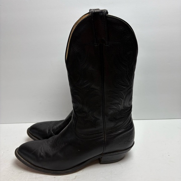 BOULET MEN'S CHALLENGER COWBOY BOOT BLACK LEATHER size 9.5 - Picture 1 of 14